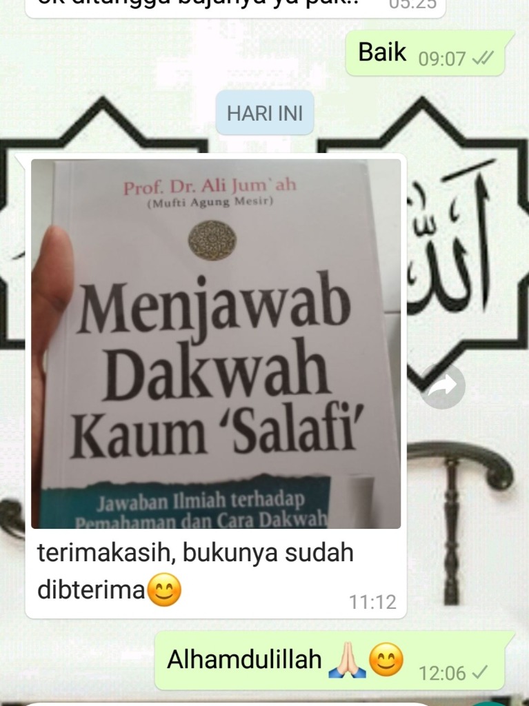 Testimoni pembeli: buku sudah diterima