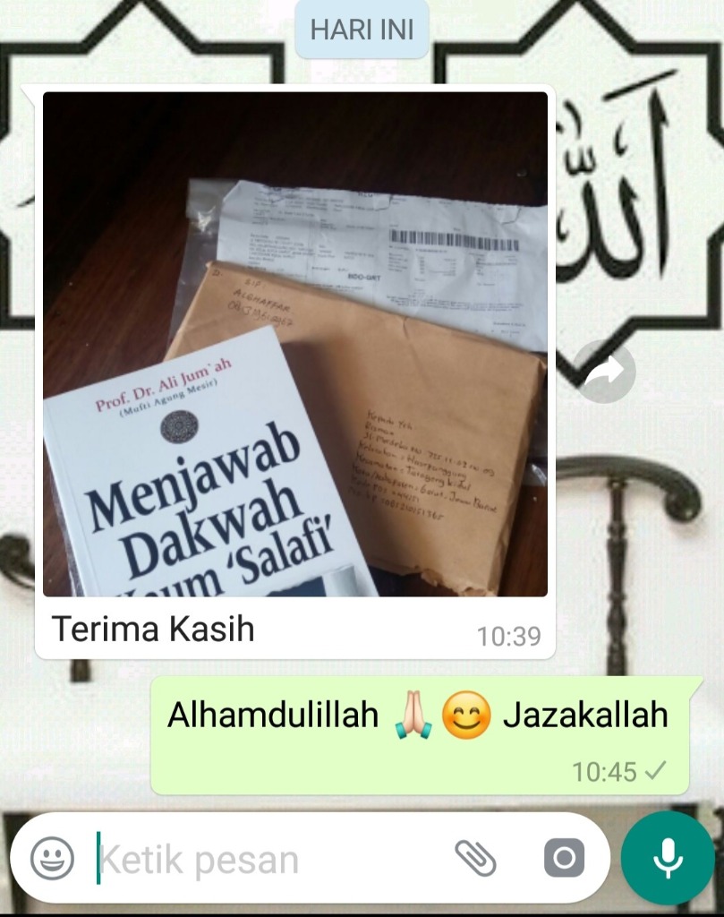 Testimoni pembeli: terima kasih buku sampai